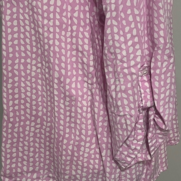 Basic Editions XL pink with white dots 3/4 sleeve with buttoned strap GUC - Picture 7 of 8